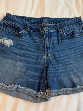 a.n.a Distressed Blue Denim Cutoff Shorts